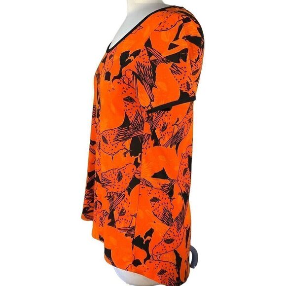LuLaroe Halloween Perfect Tee, XXS. Orange with birds! - Picture 7 of 16